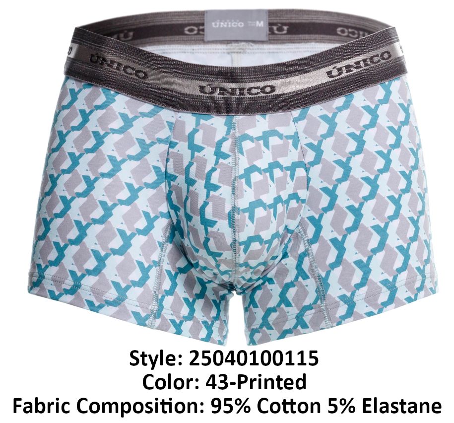 Unico 25040100115 Caterva Mens Boxer Briefs Trunks Printed