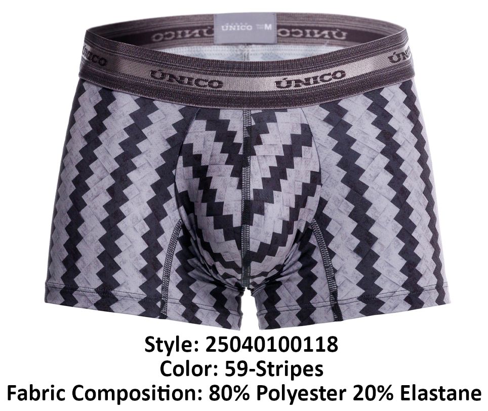 Unico 25040100118 Tricotosa Mens Fun Boxer Briefs Trunks Stripes