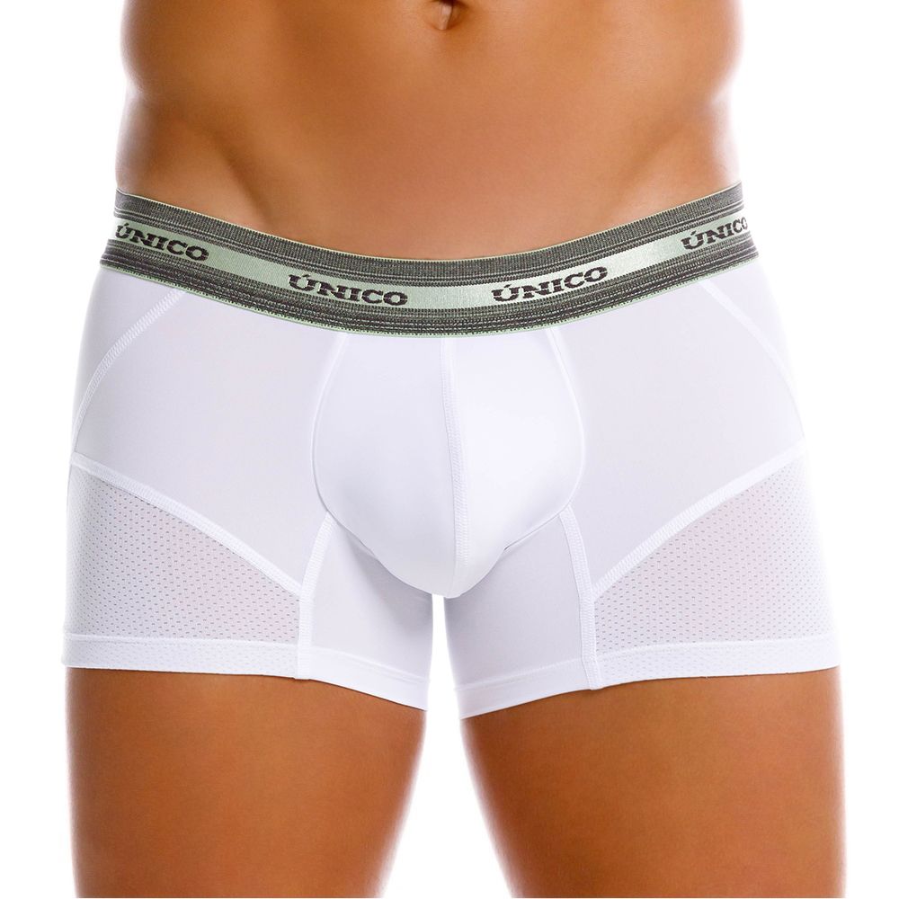 Unico 25040100122 Sensacion Mens Boxer Briefs Trunks White
