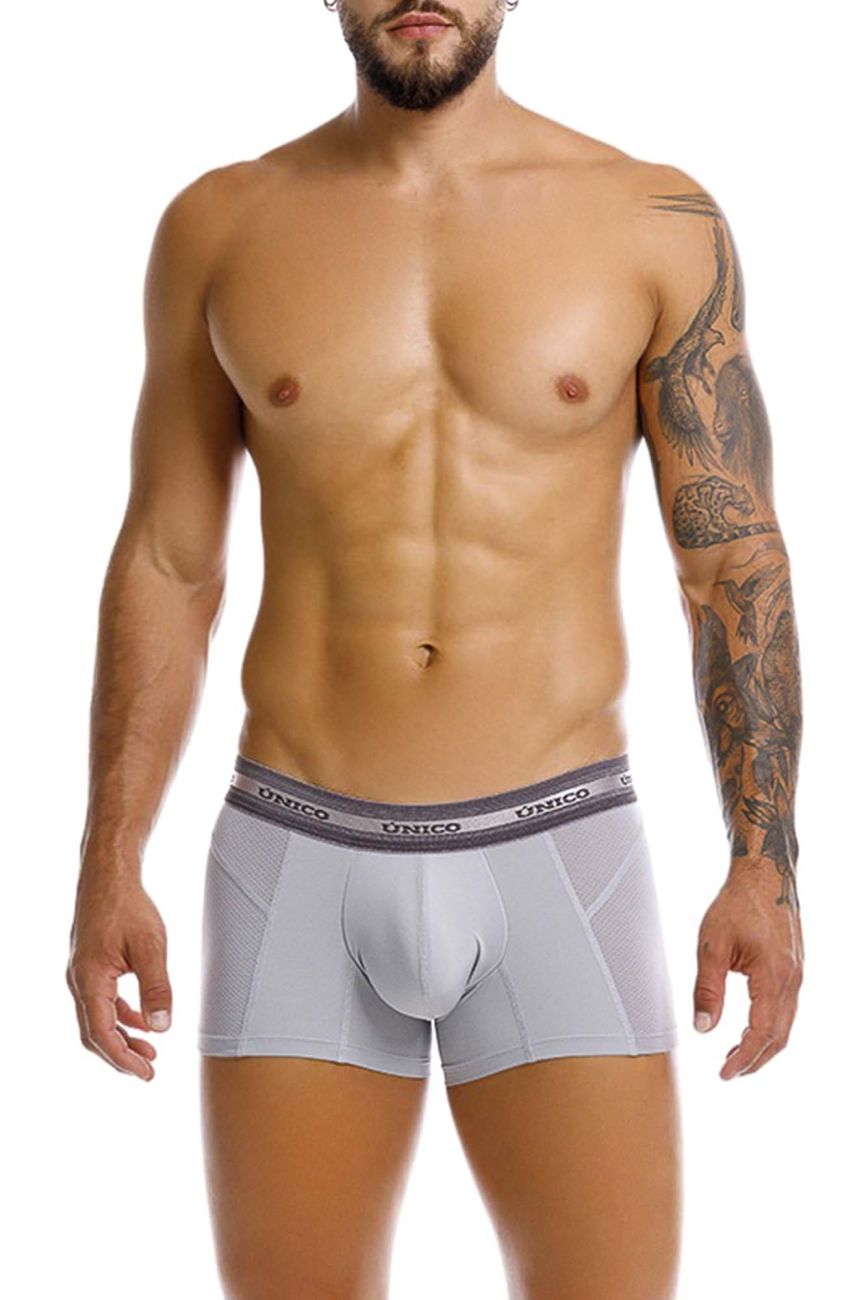 Unico 25040100123 Albaricoque Mens Boxer Briefs Trunks Gray