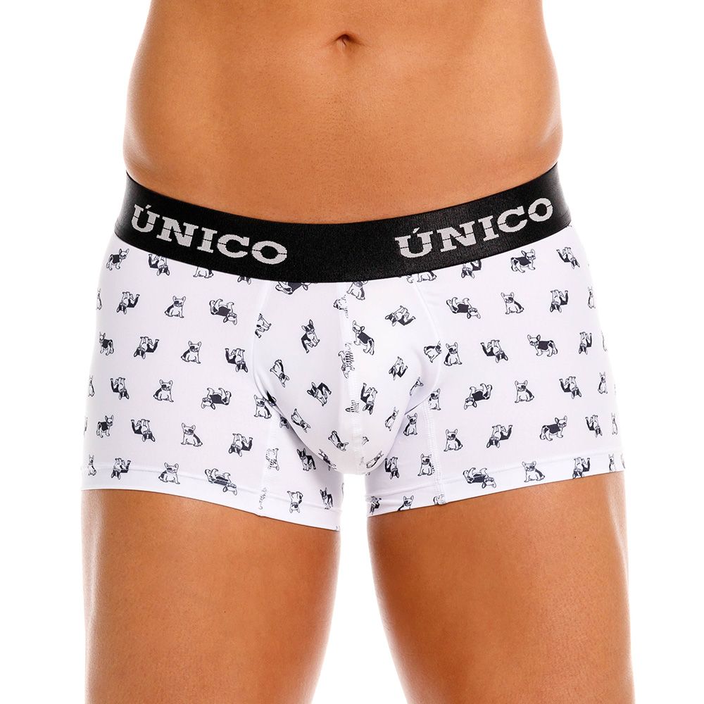 Unico 25040100130 Frenchis Mens Playful Print Trunks White Plus Sizes