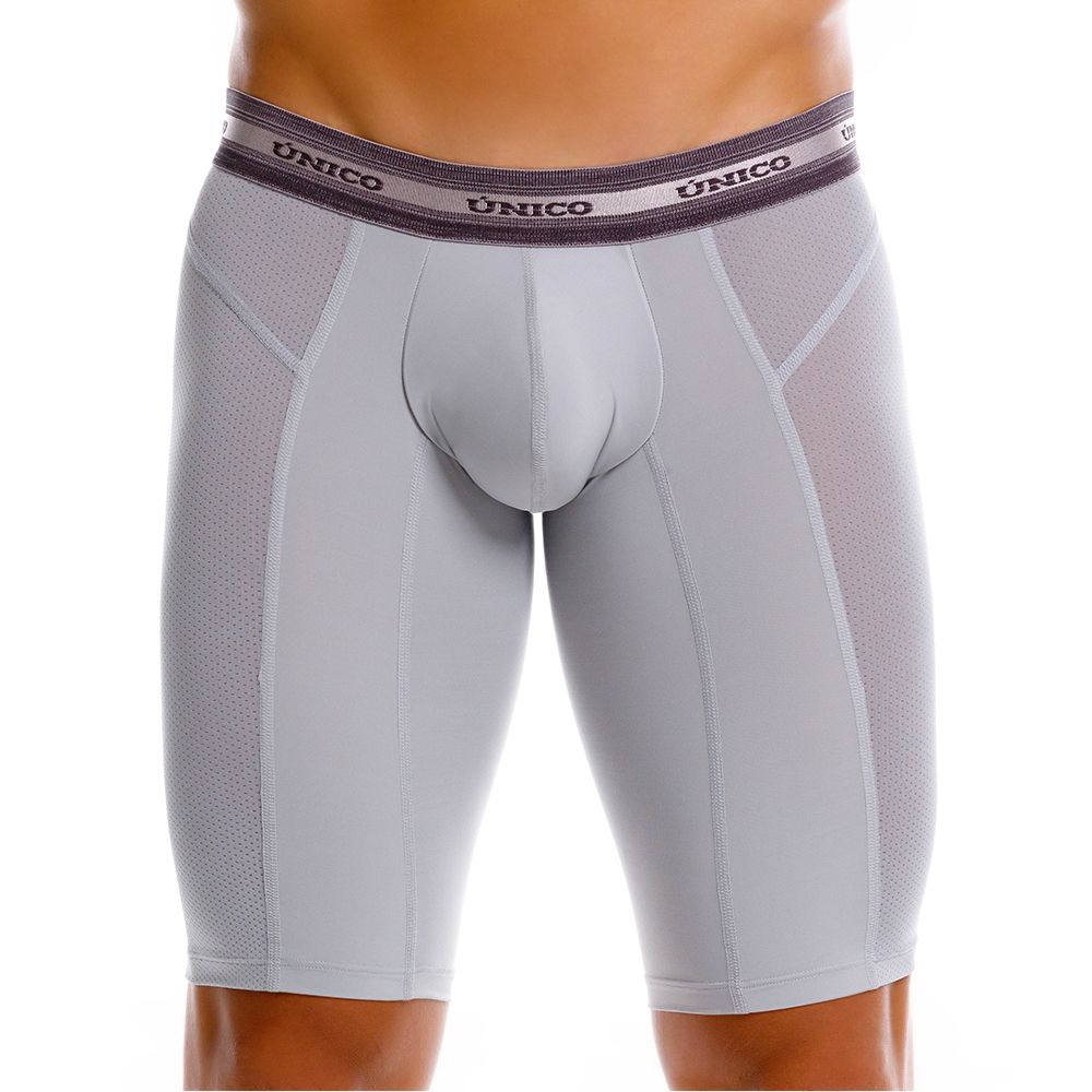 Unico 25040100323 Albaricoque Mens Long Leg Boxer Briefs Gray Plus Sizes
