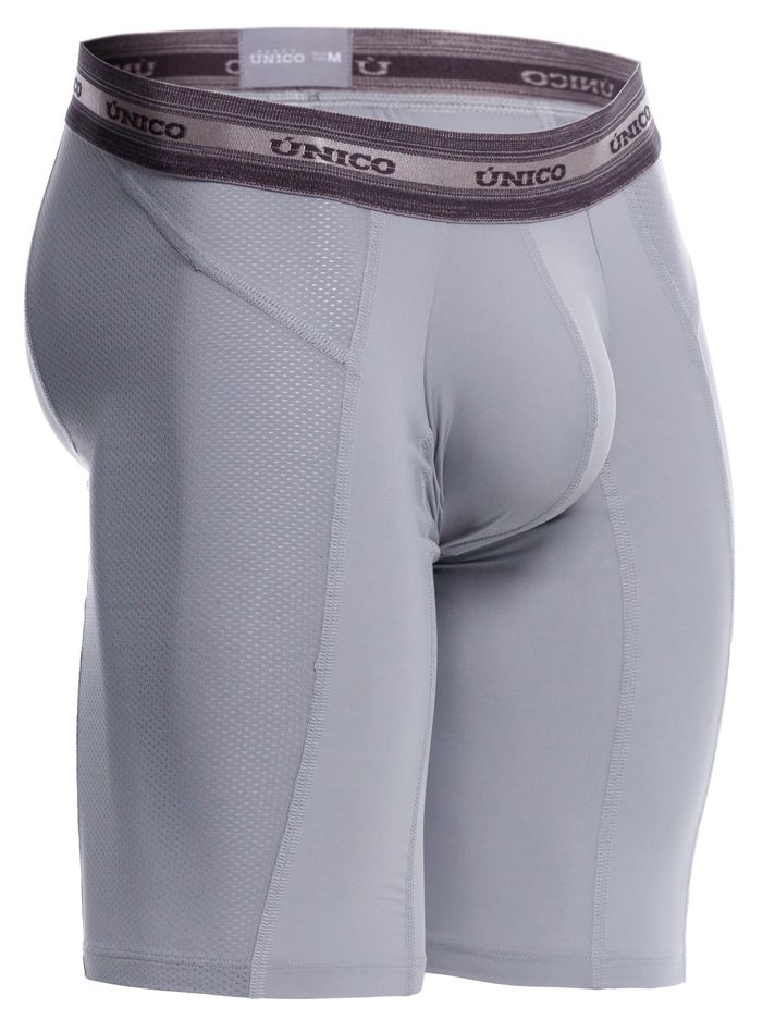 Unico 25040100323 Albaricoque Mens Long Leg Boxer Briefs Gray Plus Sizes