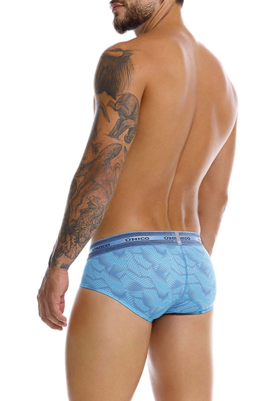 Unico 25040101101 Estraza Mens Dynamic Print Briefs Blue
