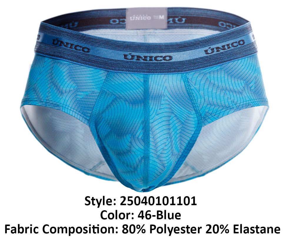 Unico 25040101101 Estraza Mens Dynamic Print Briefs Blue