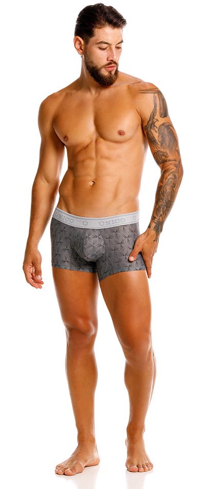 Unico 25050100103 Chisell Mens Premium Comfort Trunks Gray Plus Sizes