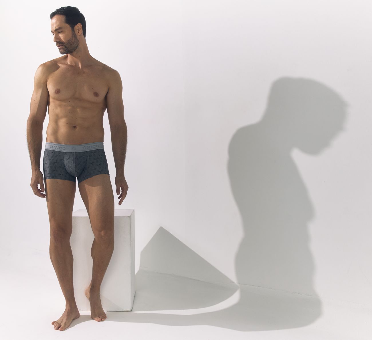 Unico 25050100103 Chisell Mens Premium Comfort Trunks Gray Plus Sizes