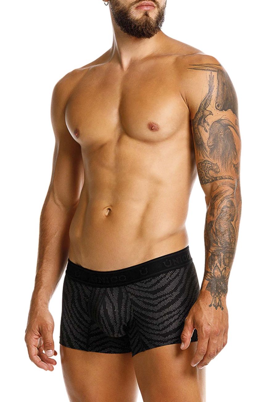 Unico 25050100104 Zelmur Mens Uleash Your Wild Side Trunks Black Plus Sizes