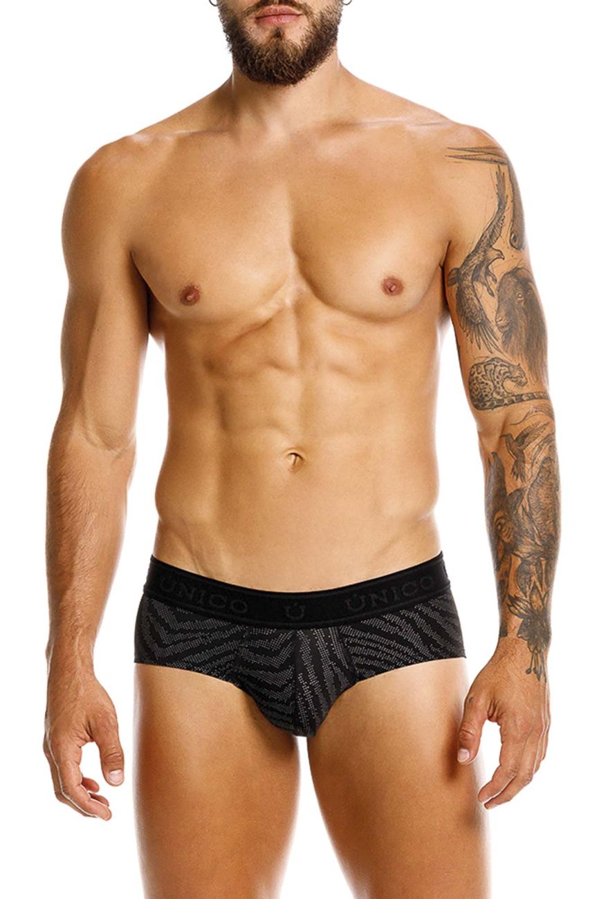 Unico 25050101104 Zelmur Mens Sleek Briefs Black Plus Sizes