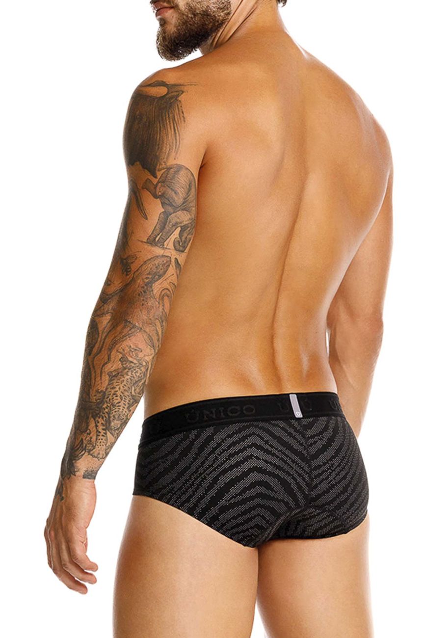 Unico 25050101104 Zelmur Mens Sleek Briefs Black Plus Sizes