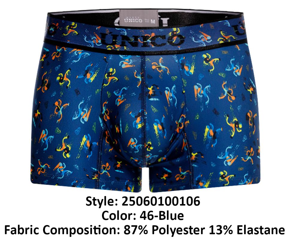Unico 25060100106 Pacer Mens Eveyday Trunks Blue Plus Sizes