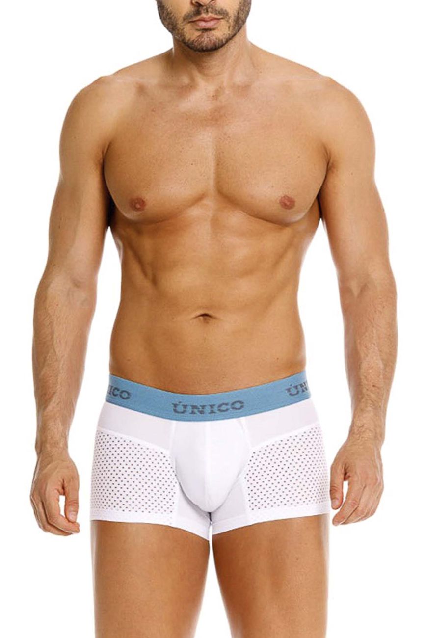 Unico 26020100122 Mens Stay Cool & Fresh Sedoso Trunks White Plus Sizes