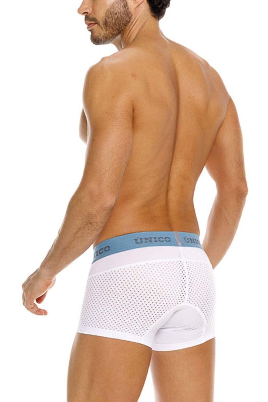 Unico 26020100122 Mens Stay Cool & Fresh Sedoso Trunks White Plus Sizes