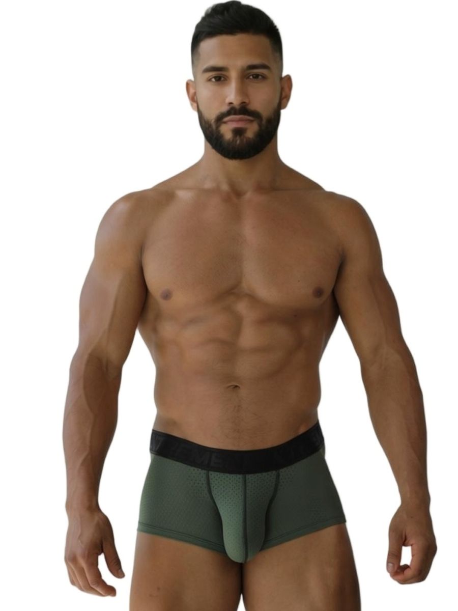 Xtremen 91252 XTREMEN Mens Signature Breathable Modern Trunks Military Green