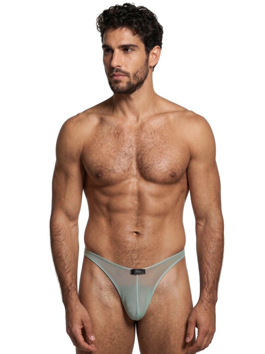 Xtremen 91264 Mens Microfiber See-through Mesh Bikini Brief Green