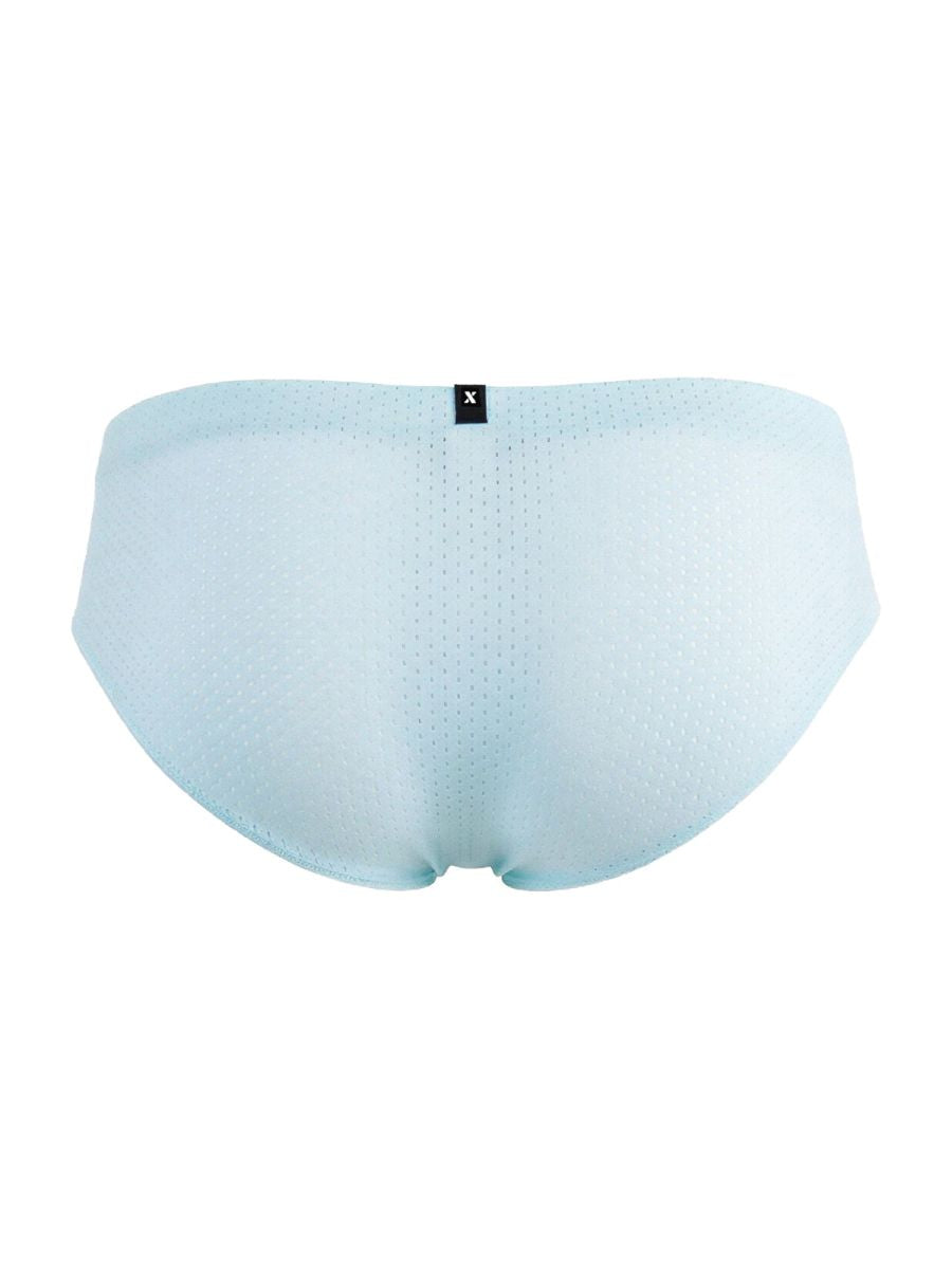 Xtremen 91270 Mens Sleek Low-Rise Perforated Briefs Seawater