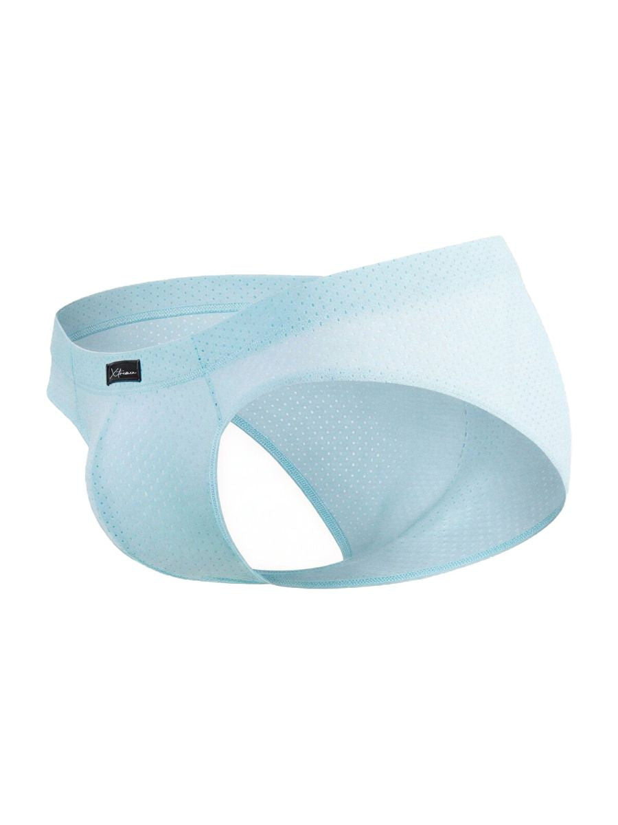 Xtremen 91270 Mens Sleek Low-Rise Perforated Briefs Seawater