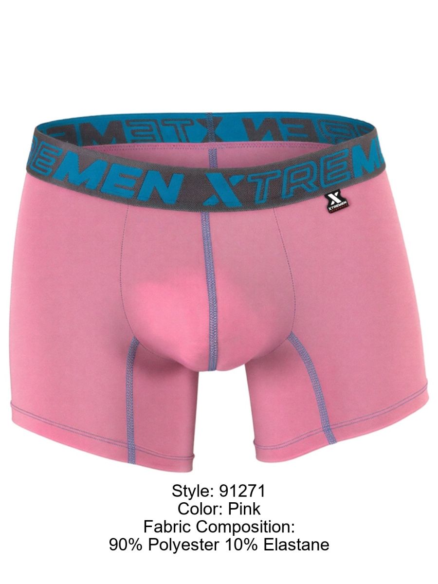 Xtremen 91271 Mens Microfiber Ultimatee Comfort & Athletic Style Boxer Briefs Pink