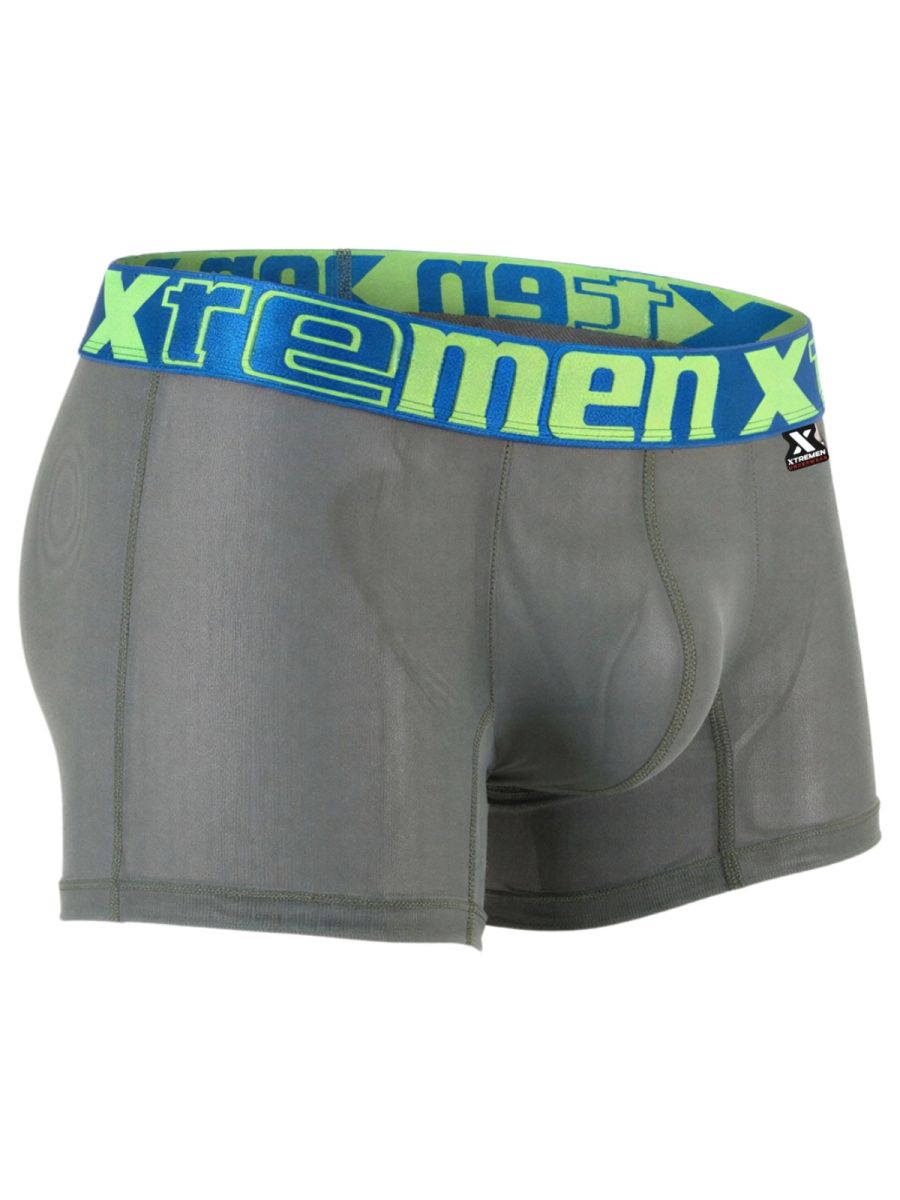 Xtremen 91277 Mens Microfiber Sheer Mesh Boxer Briefs Green