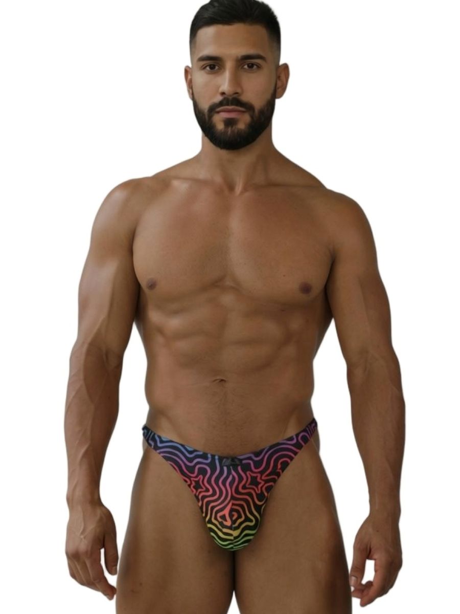 Xtremen 91284 Ultimate Rainbow Expression Men's Thong Labyrinth