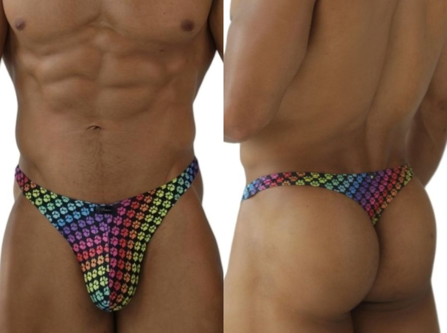 Xtremen 91284 Ultimate Rainbow Expression Men's Thong Paw Print