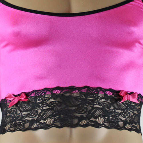 Mens Joanne Sexy Lingerie Babydoll with G string - Sizes up to 3XL (light pink & white plus other colours)
