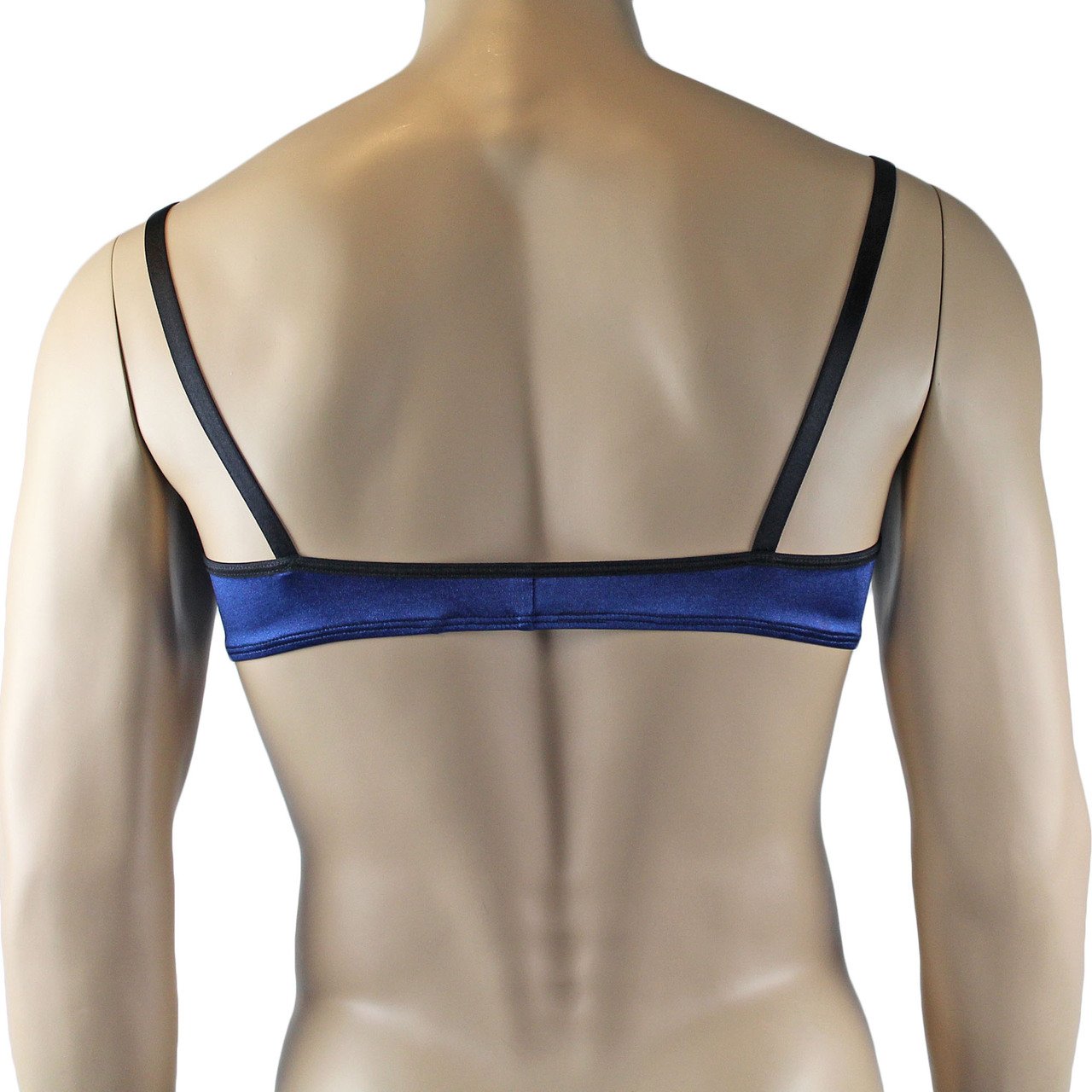 Mens Bra top and Boxer Briefs with Lace Trim (navy & black plus other colours)