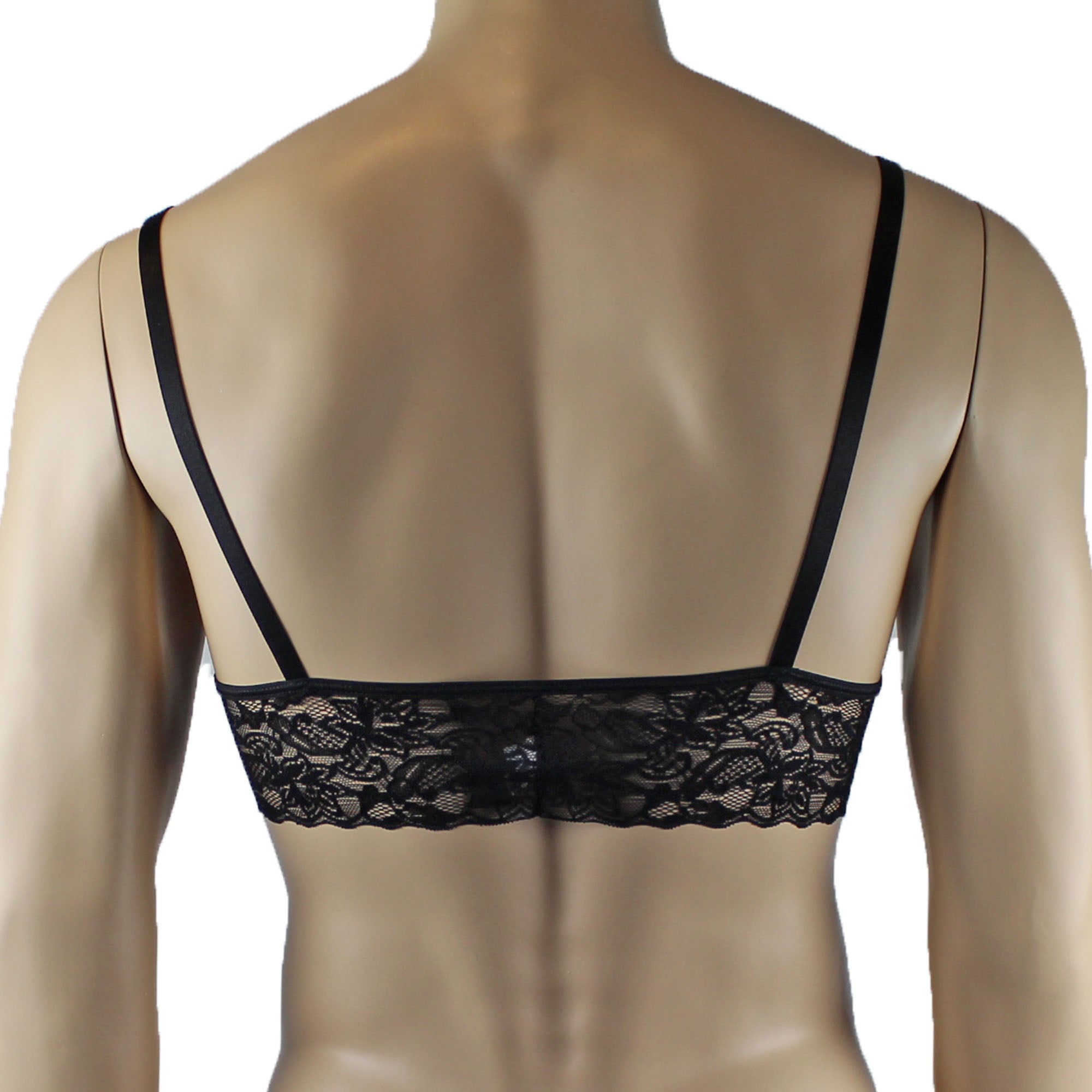 Mens Joanne Lace Bra Top Lingerie and Thong for Men Purple and Black Lace