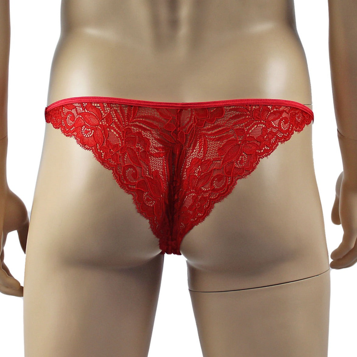 Mens Kristy Sexy Lace Panty, Male Panties Red