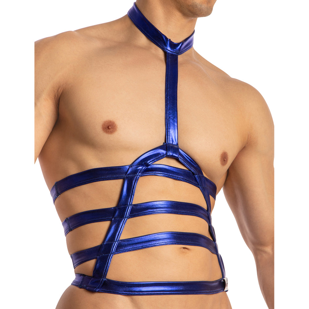 JCSTK - Miami Jock MJV037 Halter Neck Harness Accessories for Men Blue