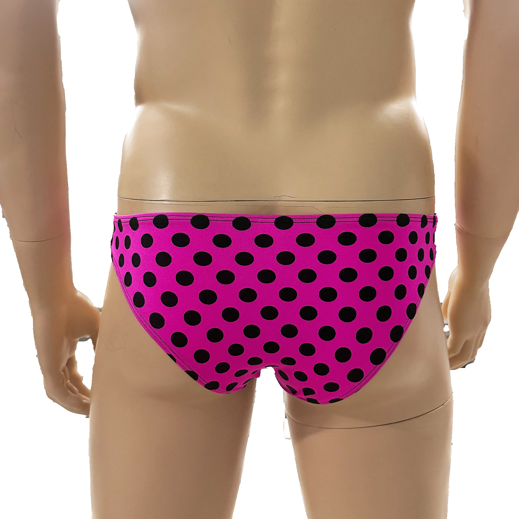 Mens Hot Pink Polka Dot & Lace Camisole Top & Seamless Bikini Brief