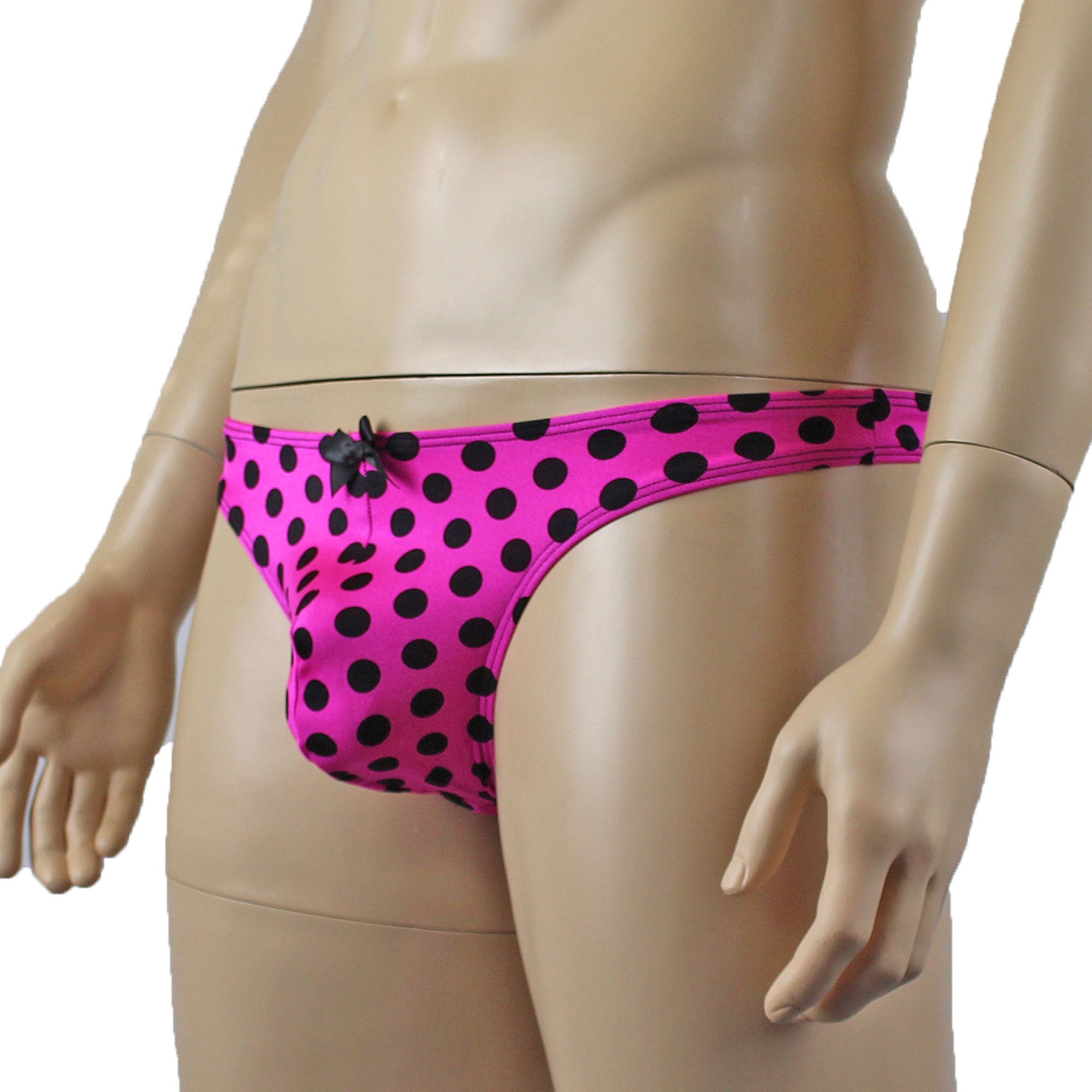 Mens Hot Pink Polka Dot Sexy Back G string Thong