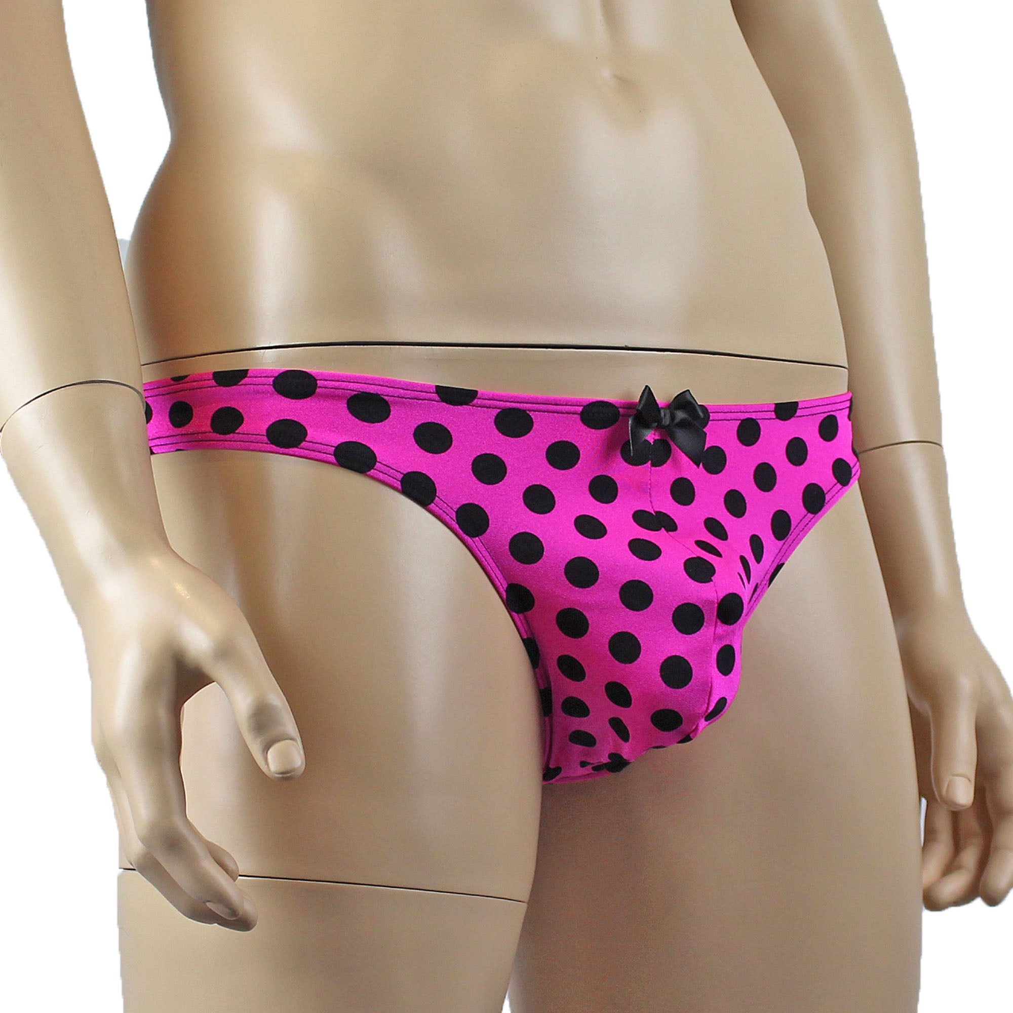 Mens Hot Pink Polka Dot Sexy Back G string Thong
