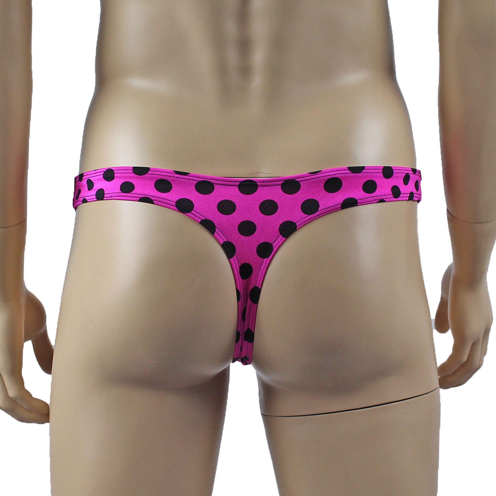 Mens Hot Pink Polka Dot Sexy Back G string Thong