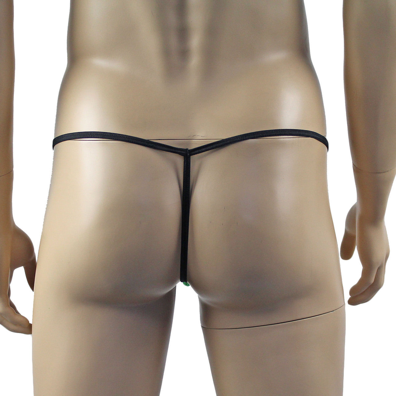 Mens Risque Stretch Spandex Pouch G string with Bow (neon green plus other colours)