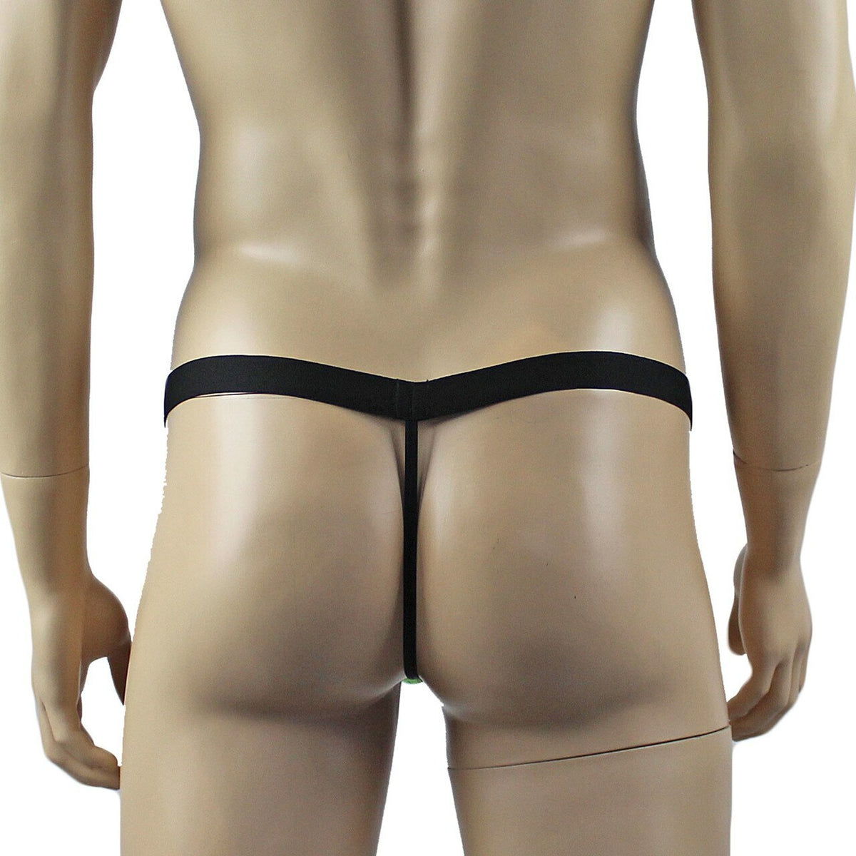 Mens Spider Web Camisole Bra Top & Thong with Band Lime Green