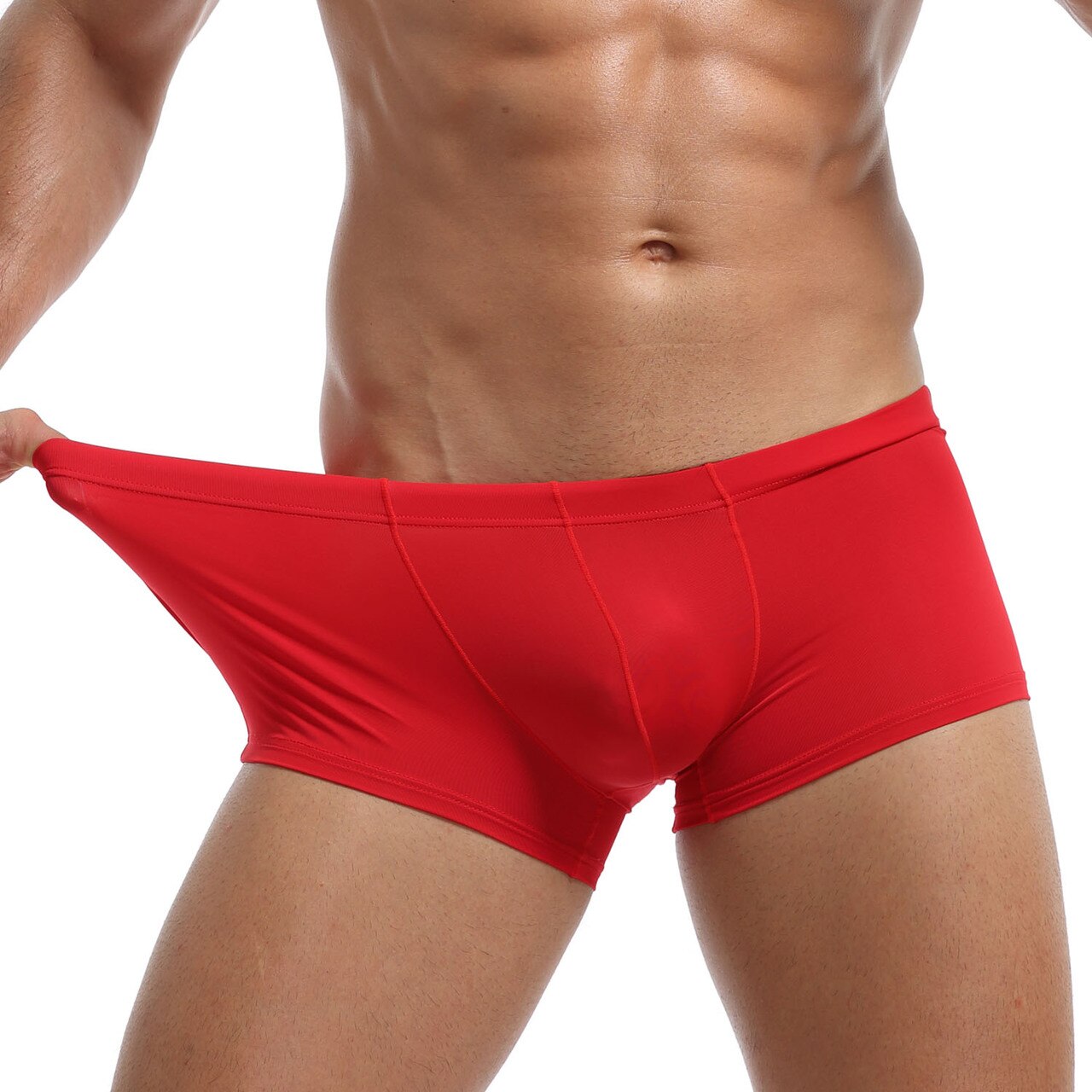 JCSTK - Mens Polymide Comfortable & Light Boxer Briefs Red