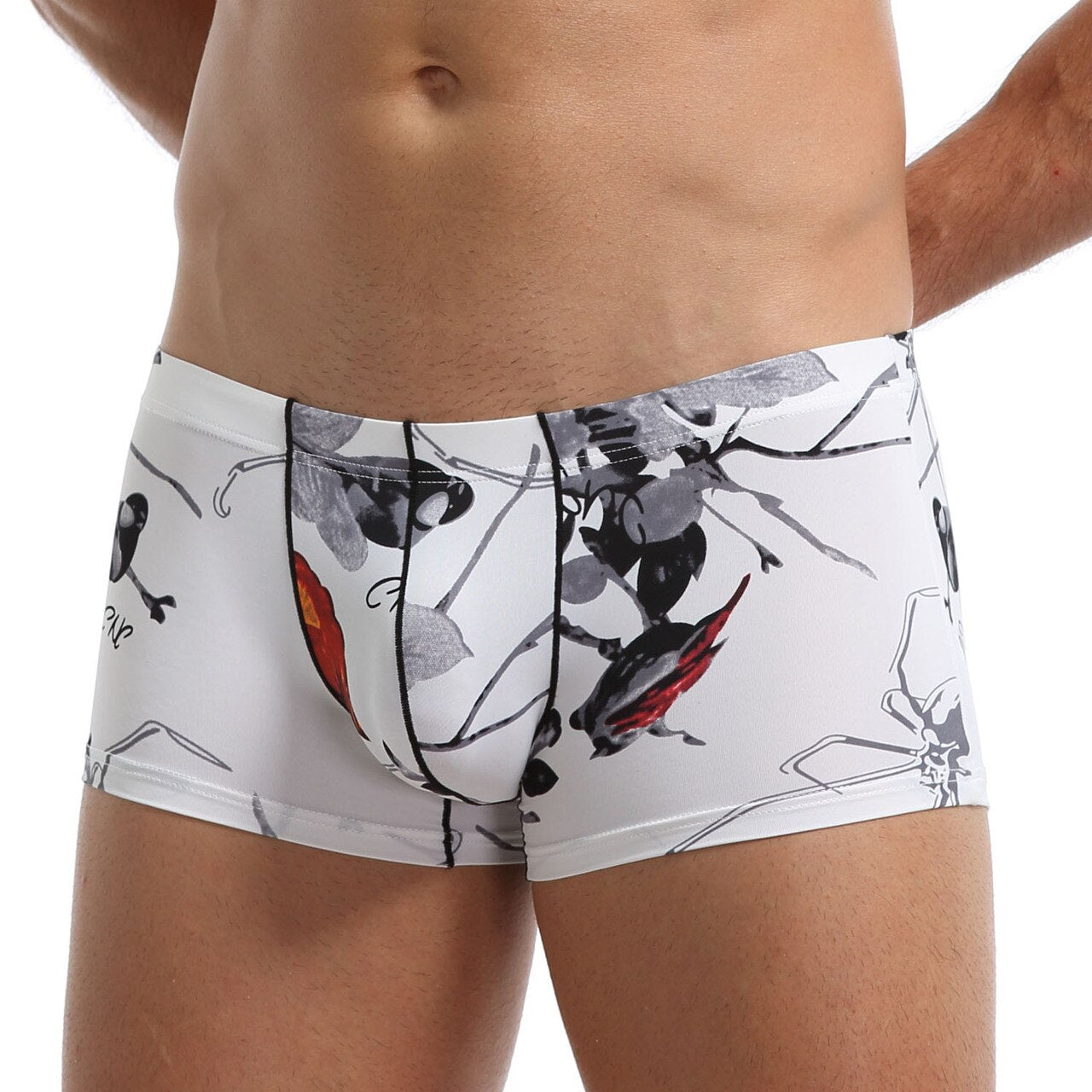 Mens Polymide Comfortable & Light Boxer Briefs Flowers