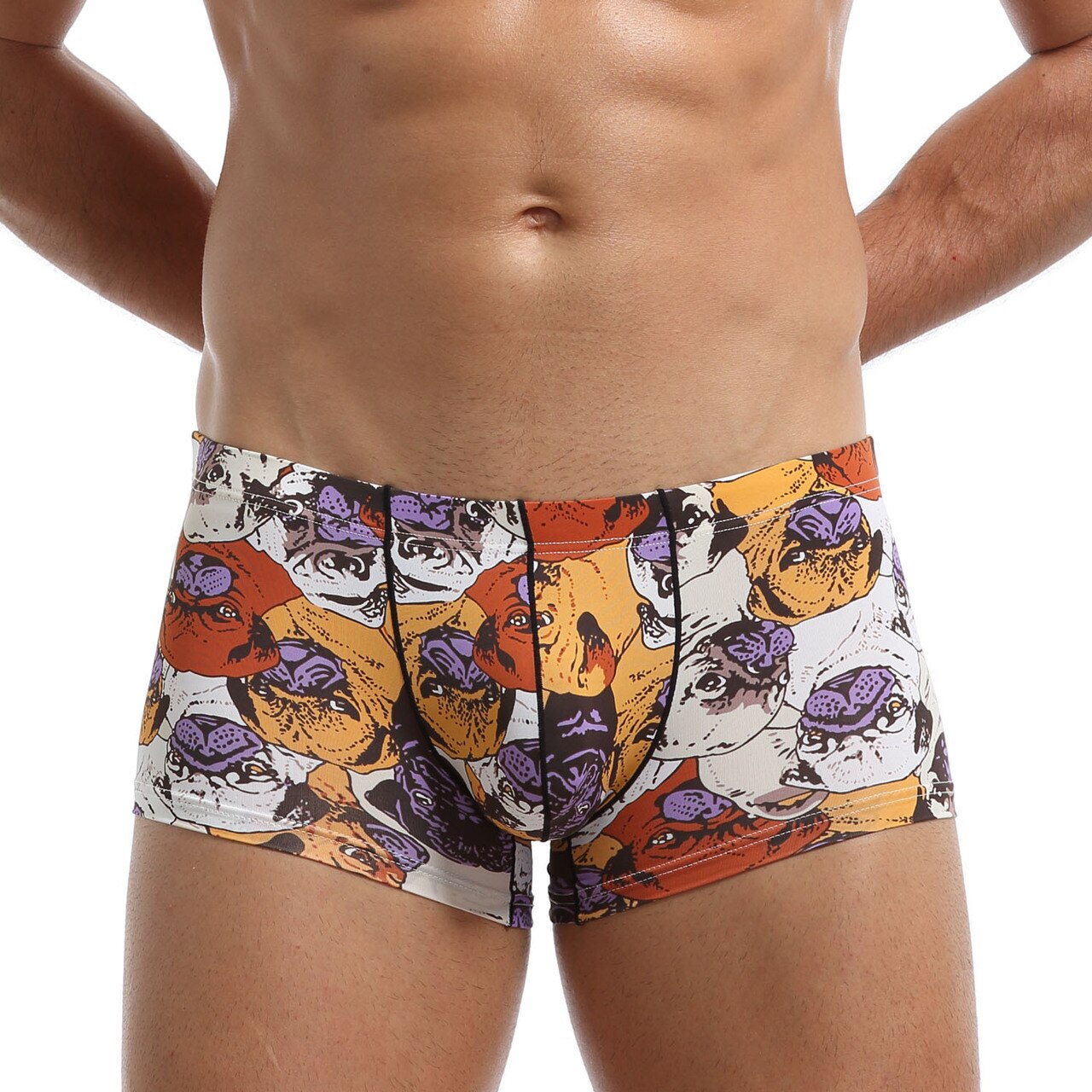 JCSTK - Mens Polymide Comfortable & Light Boxer Briefs Bull Dogs