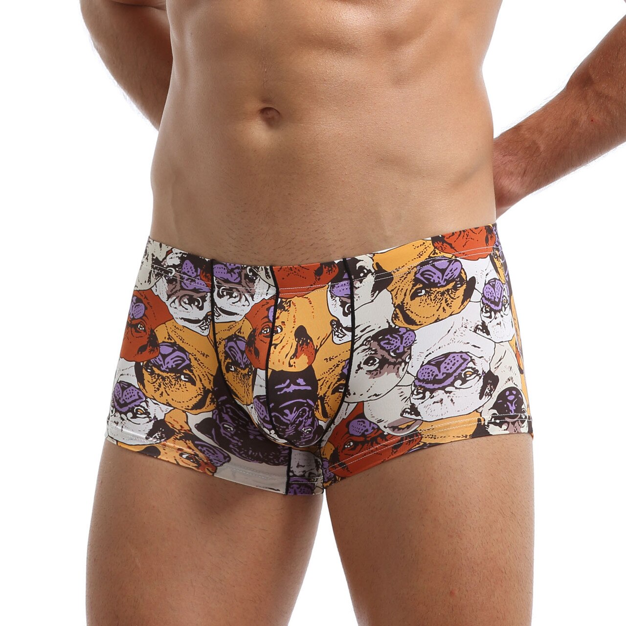 JCSTK - Mens Polymide Comfortable & Light Boxer Briefs Bull Dogs