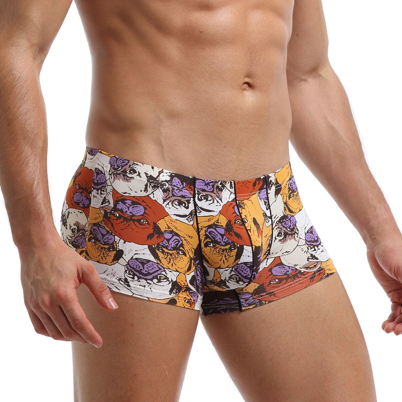 JCSTK - Mens Polymide Comfortable & Light Boxer Briefs Bull Dogs