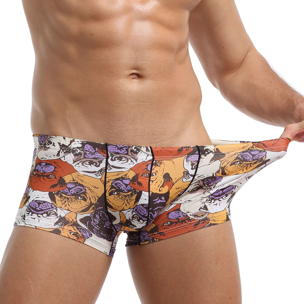 JCSTK - Mens Polymide Comfortable & Light Boxer Briefs Bull Dogs