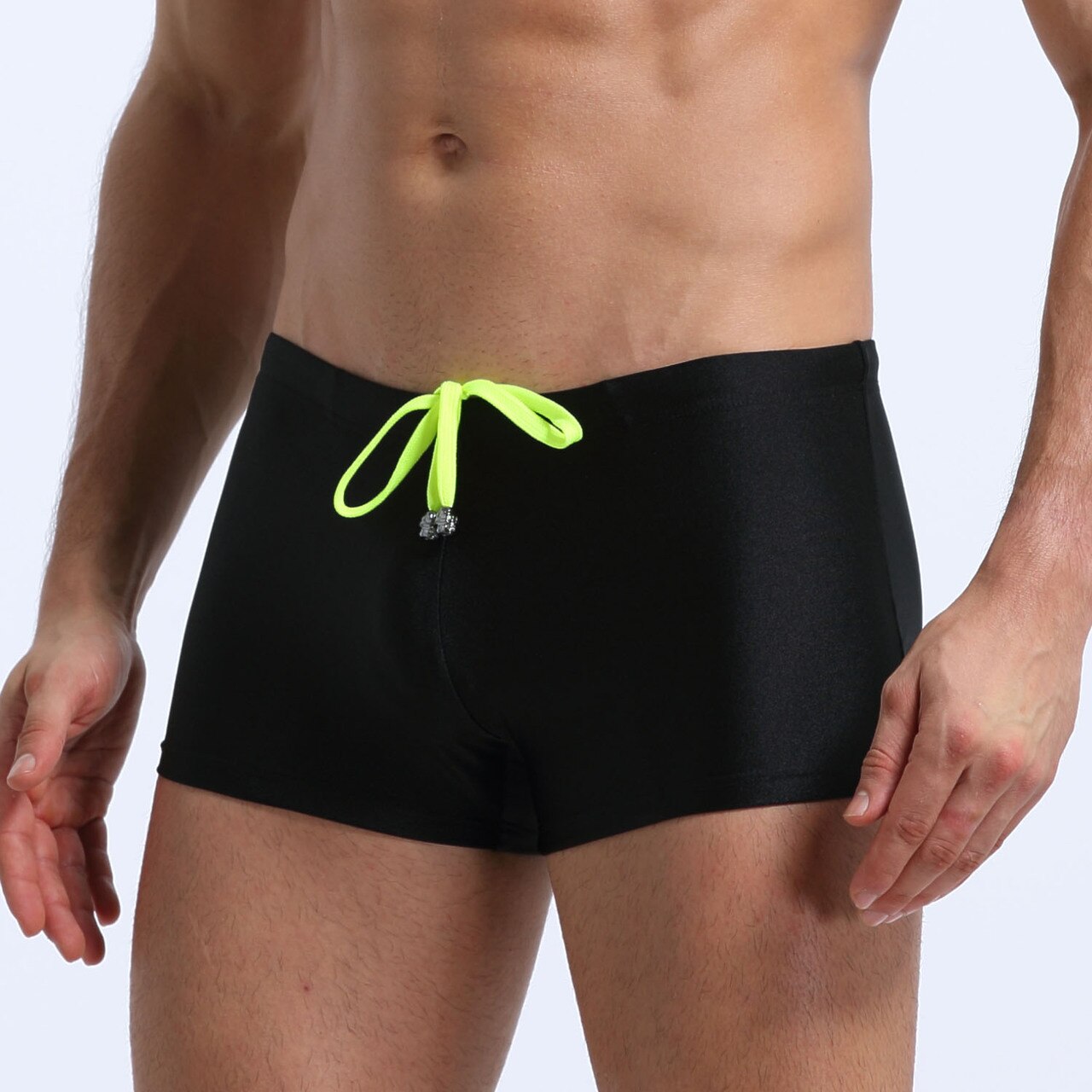 JCSTK - Mens Spandex Swimwear Boxer Brief Black