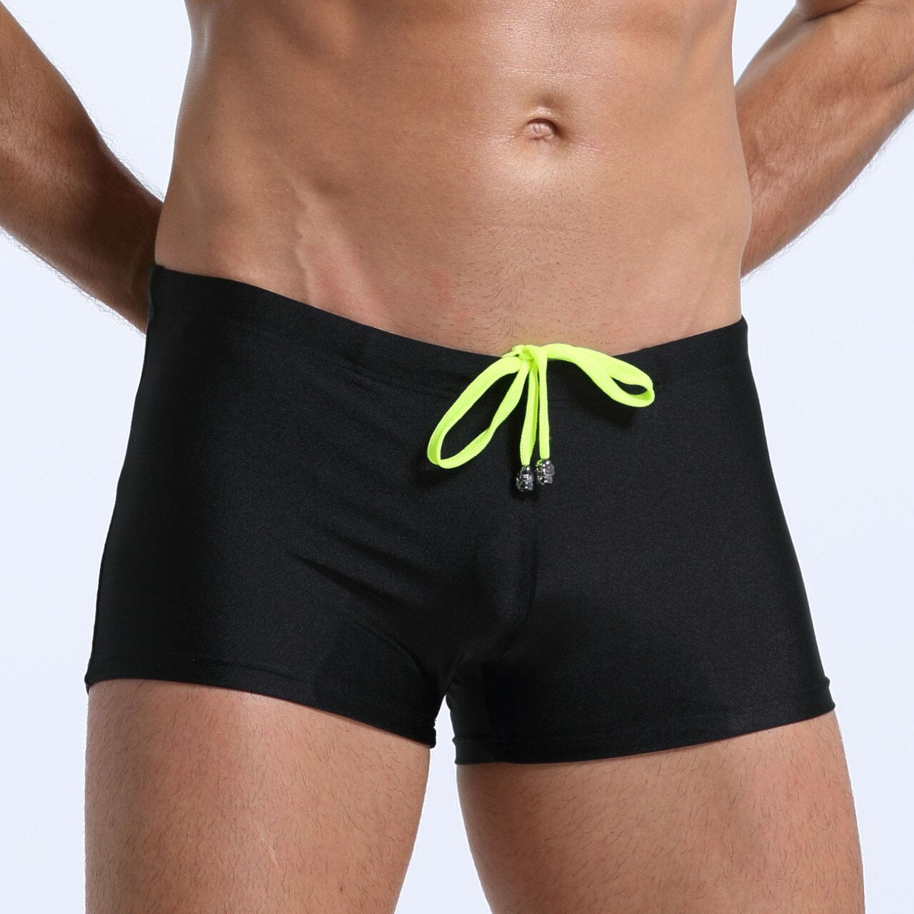 JCSTK - Mens Spandex Swimwear Boxer Brief Black