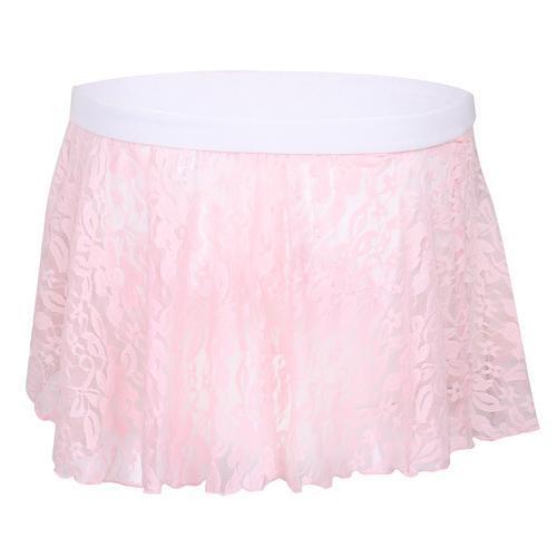 Mens Sissy Lace Mini Skirt Pink with Adjustable Tie