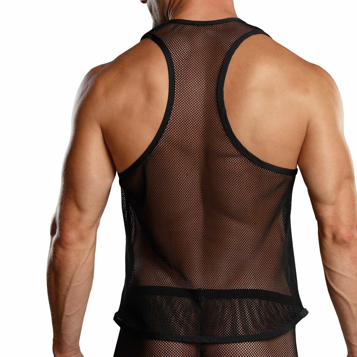 Mens Large Net Tank Top Black