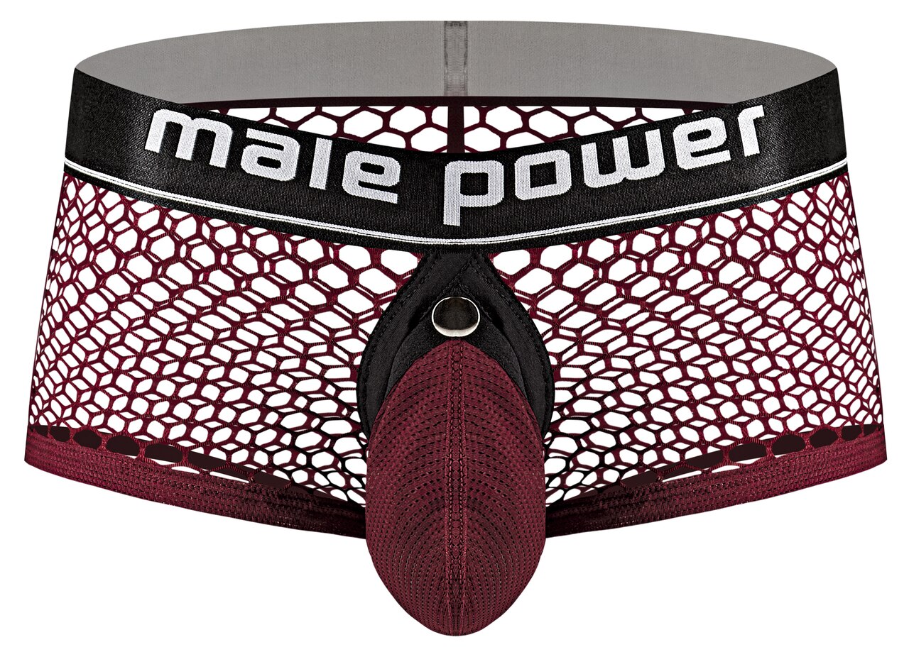 Mens Male Power Ring Boxer Shorts Burgundy