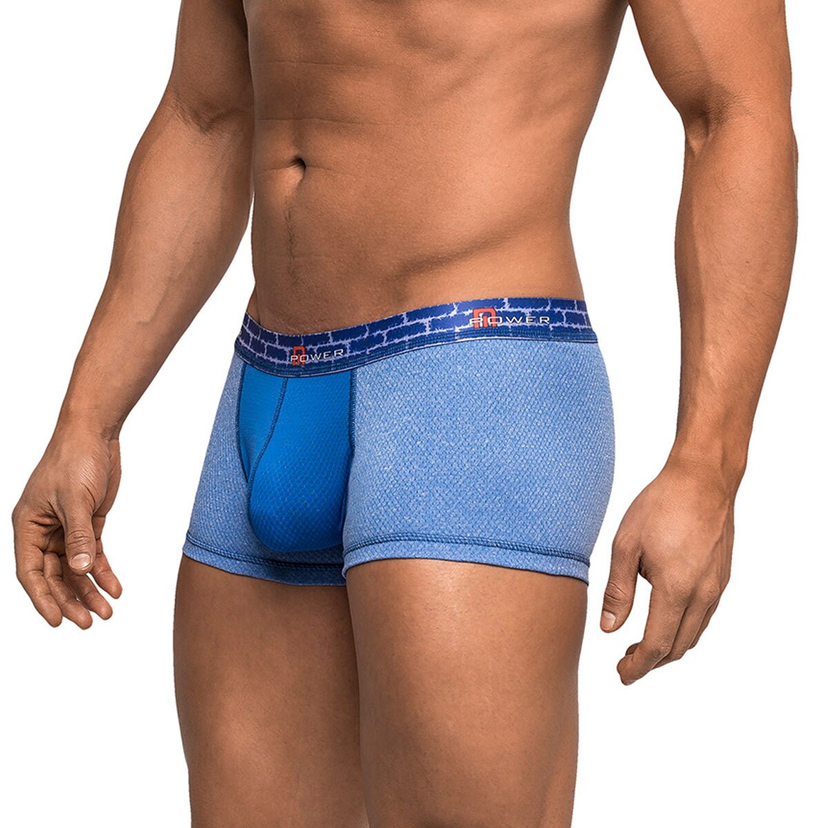 Mens Reversible Mini Boxer Brief Shorts Two Toned Blue