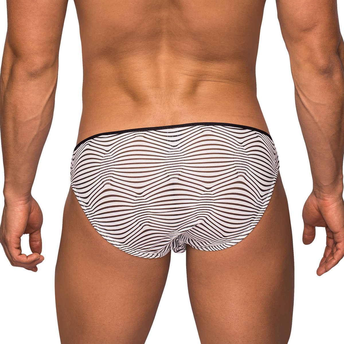 JCSTK - Male Power Zebra Inspired Bikini Brief Black and White