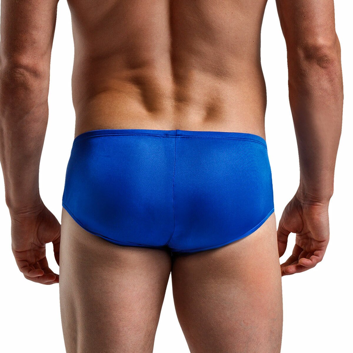 Mens SILK Knit Mini Pouch Boxer Brief Short Blue